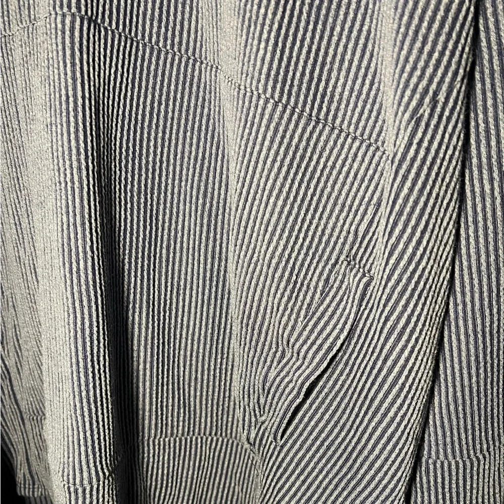 Heimish USA 2x NWOT Oversized Lightweight Ribbed Denim Colored Hoodie w/ Pockets - Picture 3 of 5